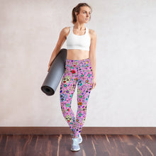 Load image into Gallery viewer, Pink Sugar Skull Yoga Leggings
