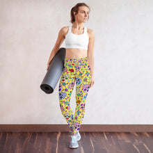 Load image into Gallery viewer, Yellow Sugar Skull Yoga Leggings
