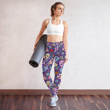 Load image into Gallery viewer, Purple Sugar Skull Yoga Leggings
