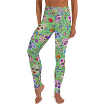 Load image into Gallery viewer, Green Sugar Skull Yoga Leggings
