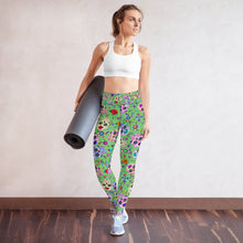 Load image into Gallery viewer, Green Sugar Skull Yoga Leggings
