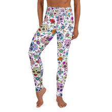 Load image into Gallery viewer, White Sugar Skull Yoga Leggings
