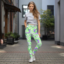 Load image into Gallery viewer, Green/Purple Tie Dye Yoga Leggings
