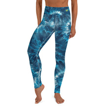 Load image into Gallery viewer, Blue Tie Dye Yoga Leggings
