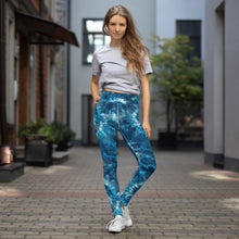 Load image into Gallery viewer, Blue Tie Dye Yoga Leggings
