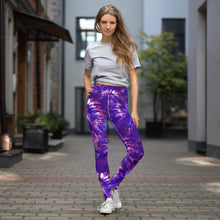 Load image into Gallery viewer, Purple Tie Dye Yoga Leggings
