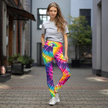 Load image into Gallery viewer, Rainbow Tie Dye Yoga Leggings
