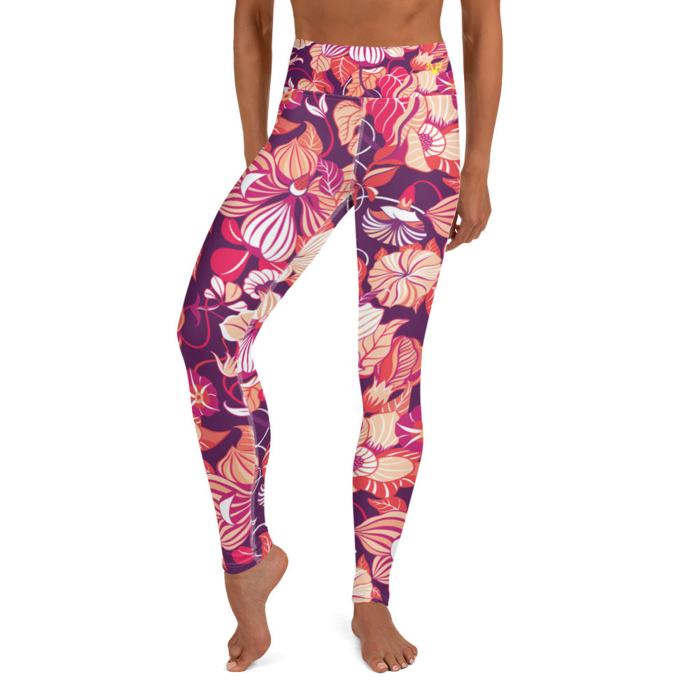 Lavender Flower Yoga Leggings