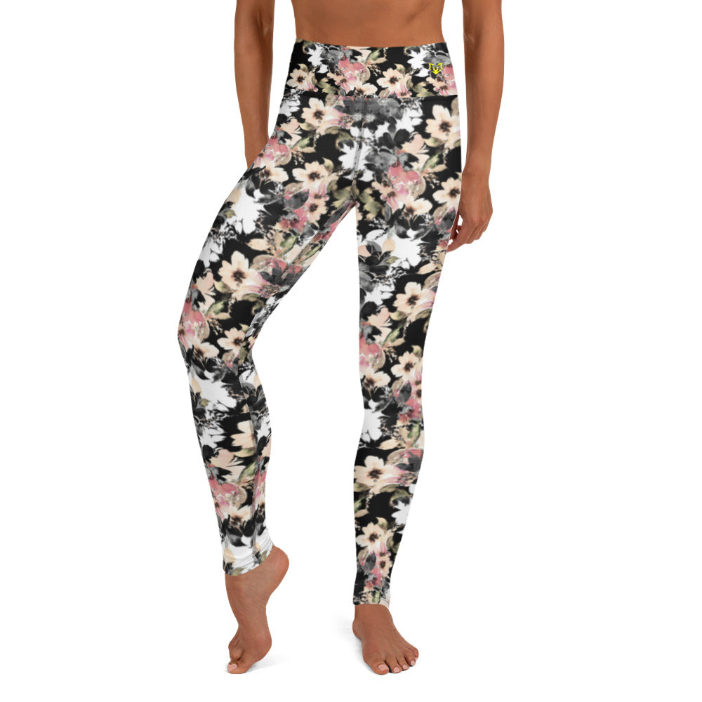 Dark Floral Yoga Leggings