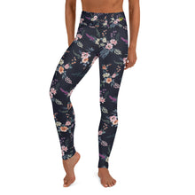 Load image into Gallery viewer, Navy Floral Yoga Leggings
