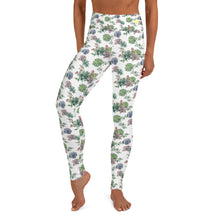 Load image into Gallery viewer, White Succulent Yoga Leggings
