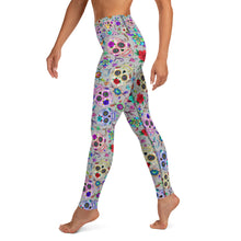 Load image into Gallery viewer, Grey Sugar Skull Yoga Leggings
