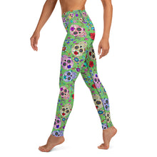 Load image into Gallery viewer, Green Sugar Skull Yoga Leggings
