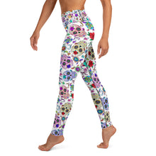 Load image into Gallery viewer, White Sugar Skull Yoga Leggings
