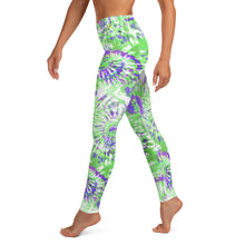 Load image into Gallery viewer, Green/Purple Tie Dye Yoga Leggings
