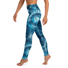 Load image into Gallery viewer, Blue Tie Dye Yoga Leggings
