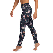 Load image into Gallery viewer, Navy Floral Yoga Leggings
