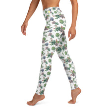 Load image into Gallery viewer, White Succulent Yoga Leggings
