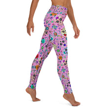 Load image into Gallery viewer, Pink Sugar Skull Yoga Leggings
