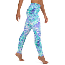 Load image into Gallery viewer, Blue/Purple Tie Dye Yoga Leggings
