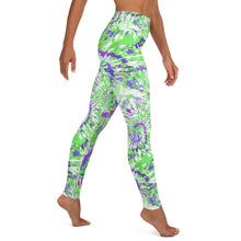 Load image into Gallery viewer, Green/Purple Tie Dye Yoga Leggings
