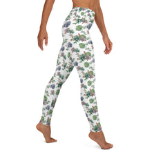 Load image into Gallery viewer, White Succulent Yoga Leggings
