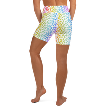 Load image into Gallery viewer, White Neon Leopard Yoga Shorts
