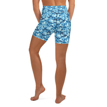 Load image into Gallery viewer, Ice Blue Camo Yoga Shorts
