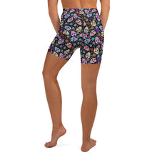 Load image into Gallery viewer, Black Sugar Skull Yoga Shorts
