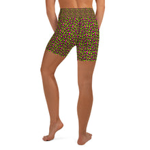 Load image into Gallery viewer, Lime Leopard Yoga Shorts
