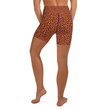 Load image into Gallery viewer, Tangerine Leopard Yoga Shorts
