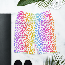 Load image into Gallery viewer, White Neon Leopard Yoga Shorts
