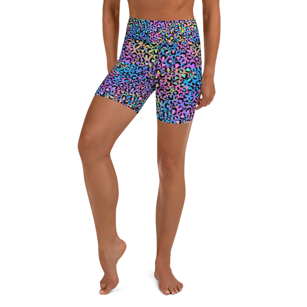 Neon Leopard Yoga Shorts