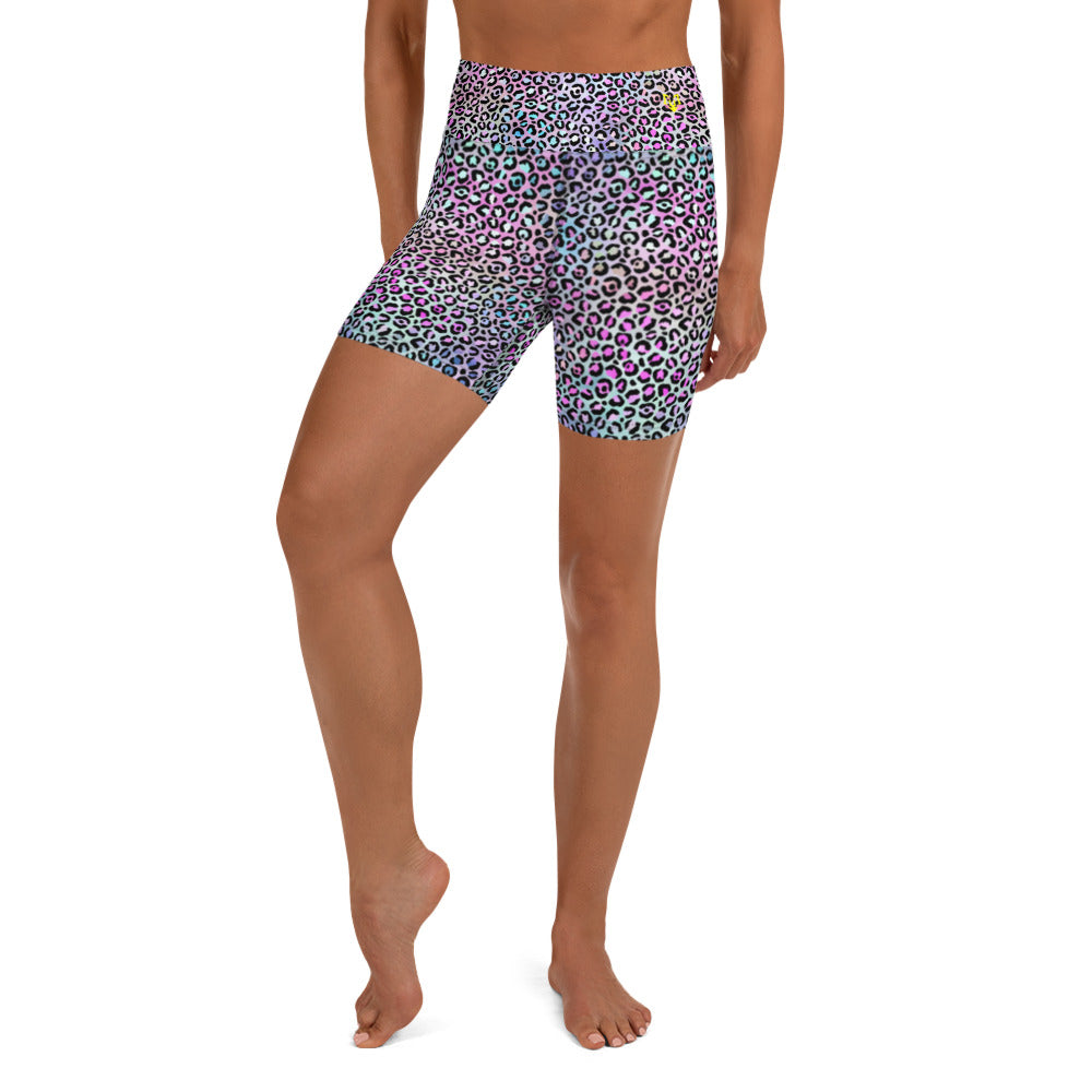 Cotton Candy Leopard Yoga Shorts