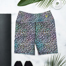 Load image into Gallery viewer, Iridescent Mint Leopard Yoga Shorts
