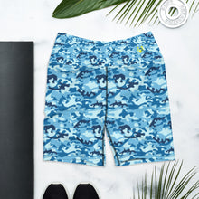 Load image into Gallery viewer, Ice Blue Camo Yoga Shorts
