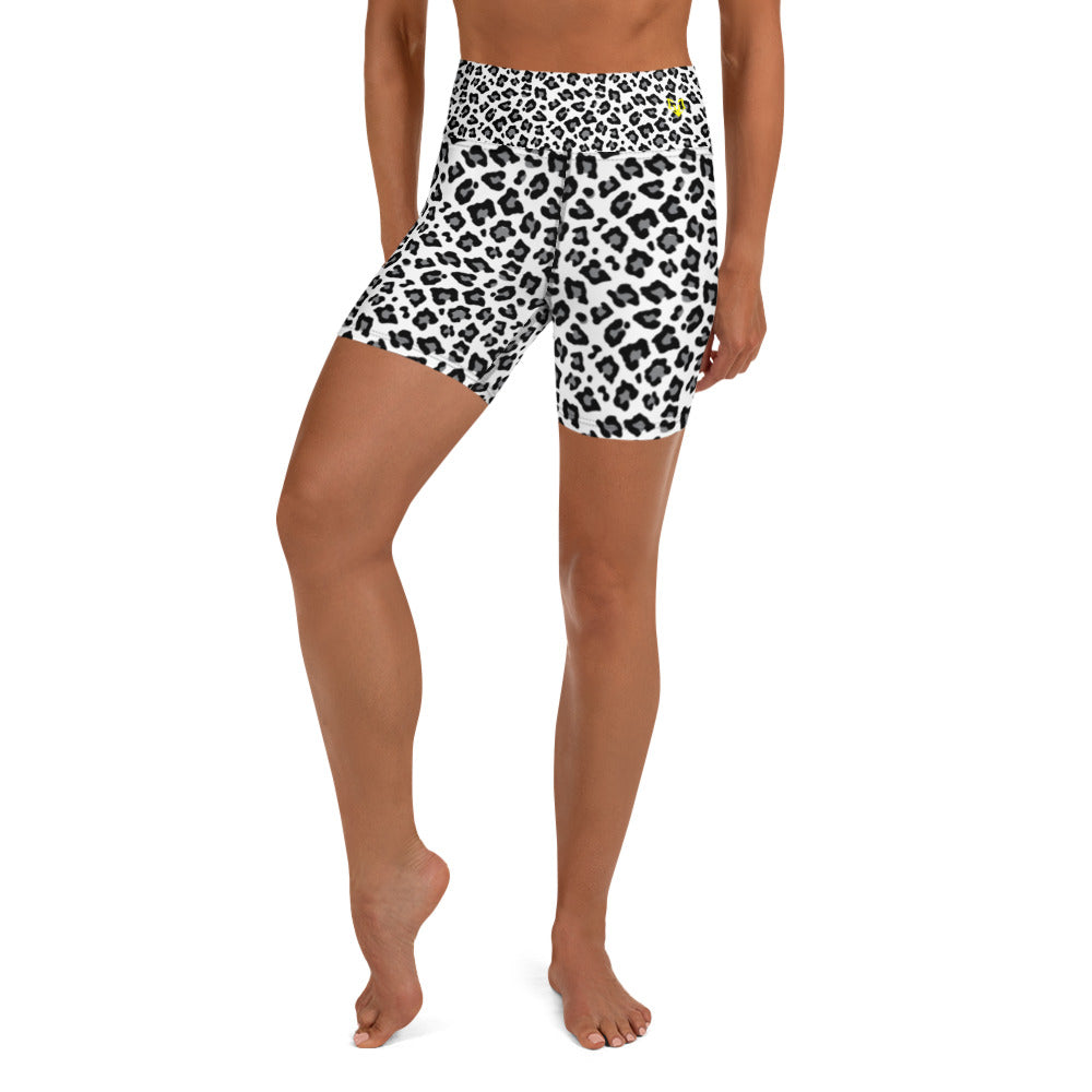 Snow Leopard Yoga Shorts