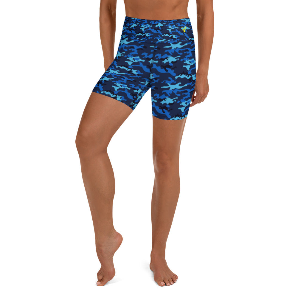 Ocean Camo Yoga Shorts