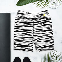 Load image into Gallery viewer, White Tiger Stripe Yoga Shorts
