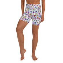 Load image into Gallery viewer, White Sugar Skull Yoga Shorts
