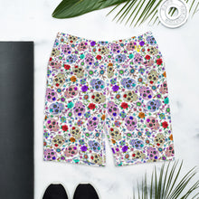 Load image into Gallery viewer, White Sugar Skull Yoga Shorts
