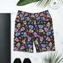 Load image into Gallery viewer, Black Sugar Skull Yoga Shorts
