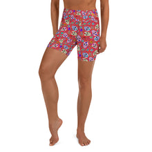 Load image into Gallery viewer, Red Sugar Skull Yoga Shorts
