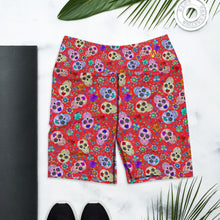 Load image into Gallery viewer, Red Sugar Skull Yoga Shorts
