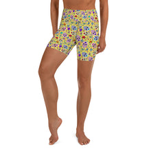 Load image into Gallery viewer, Yellow Sugar Skull Yoga Shorts
