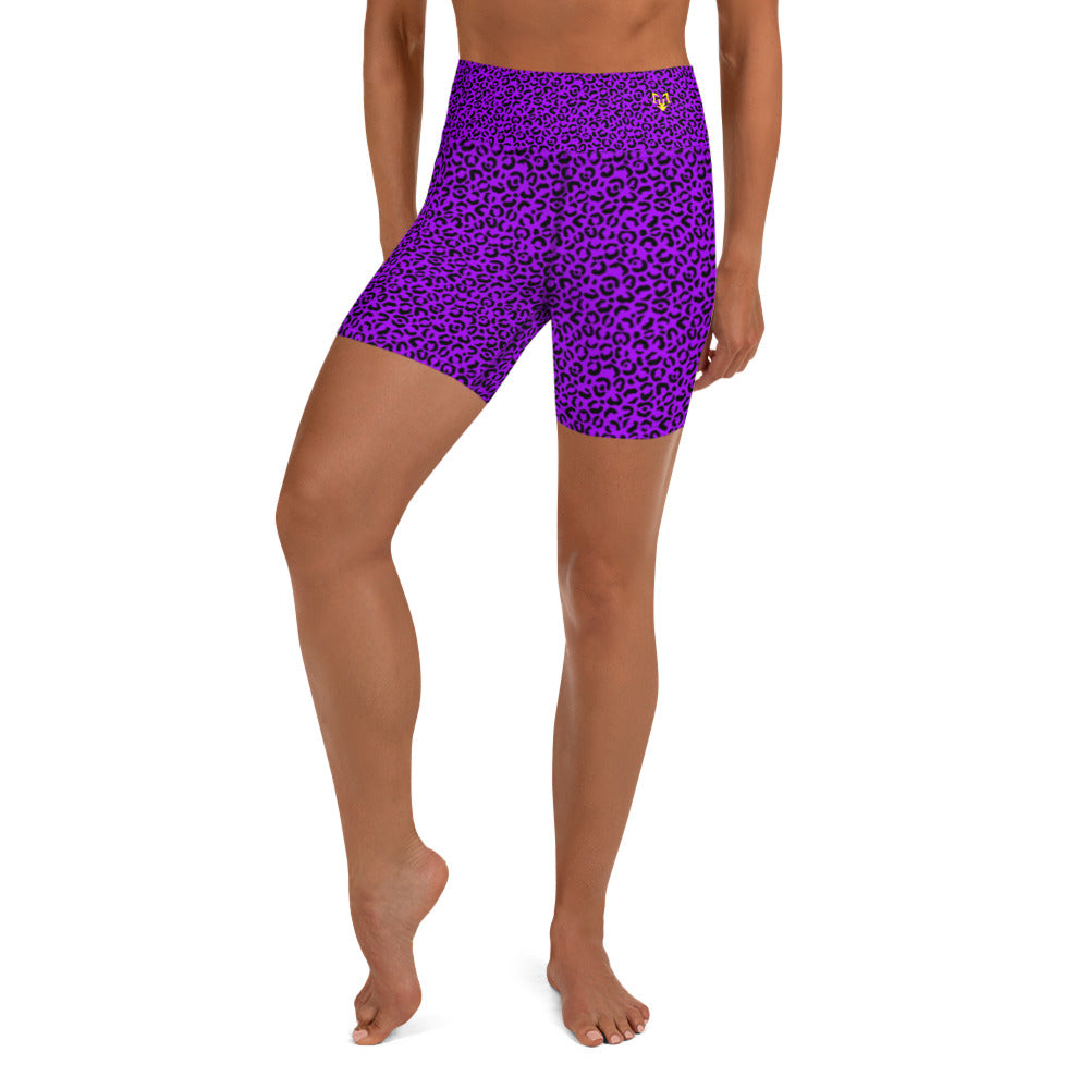 Lavender Leopard Yoga Shorts