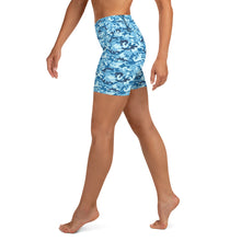 Load image into Gallery viewer, Ice Blue Camo Yoga Shorts
