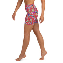 Load image into Gallery viewer, Red Sugar Skull Yoga Shorts
