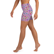 Load image into Gallery viewer, Pink Sugar Skull Yoga Shorts
