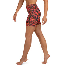 Load image into Gallery viewer, Red Leopard Yoga Shorts
